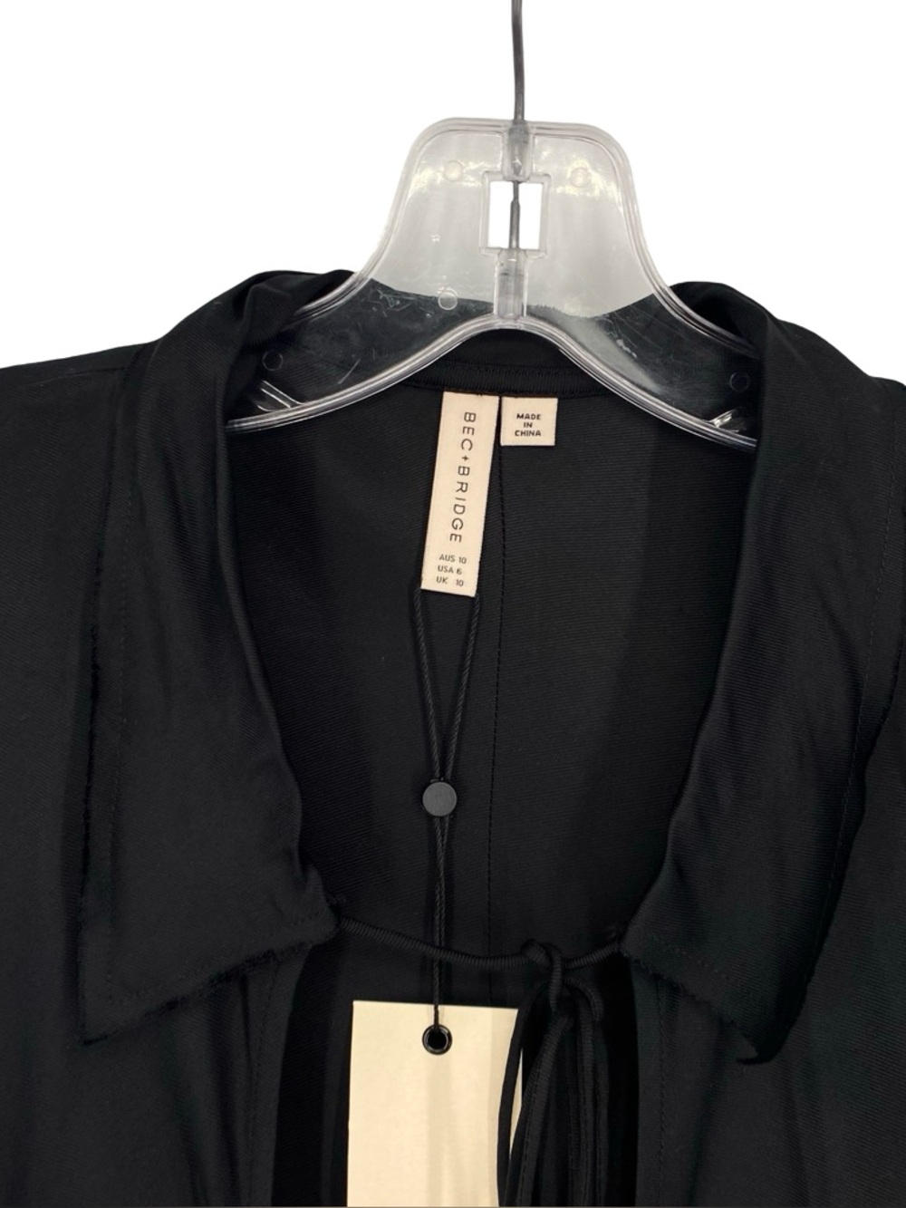 Bec + Bridge Emery Long Sleeve Tie Black Maxi Dress New Size 6 - Picture 4 of 14